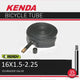 KENDA TUBE 16X1.5/2.25 AV/SV 35MM VALVE (50)