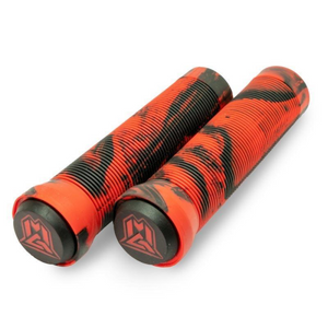 GRIND SWIRL GRIPS W/ BAR ENDS RED / BLACK