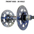 Chrome Plated Front Hub 5/16" 36H Large Flange