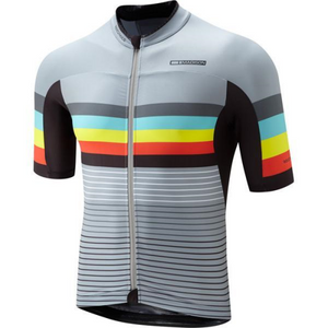 Roadrace Premio SS Mens Jersey Cloud Grey Stripes - L